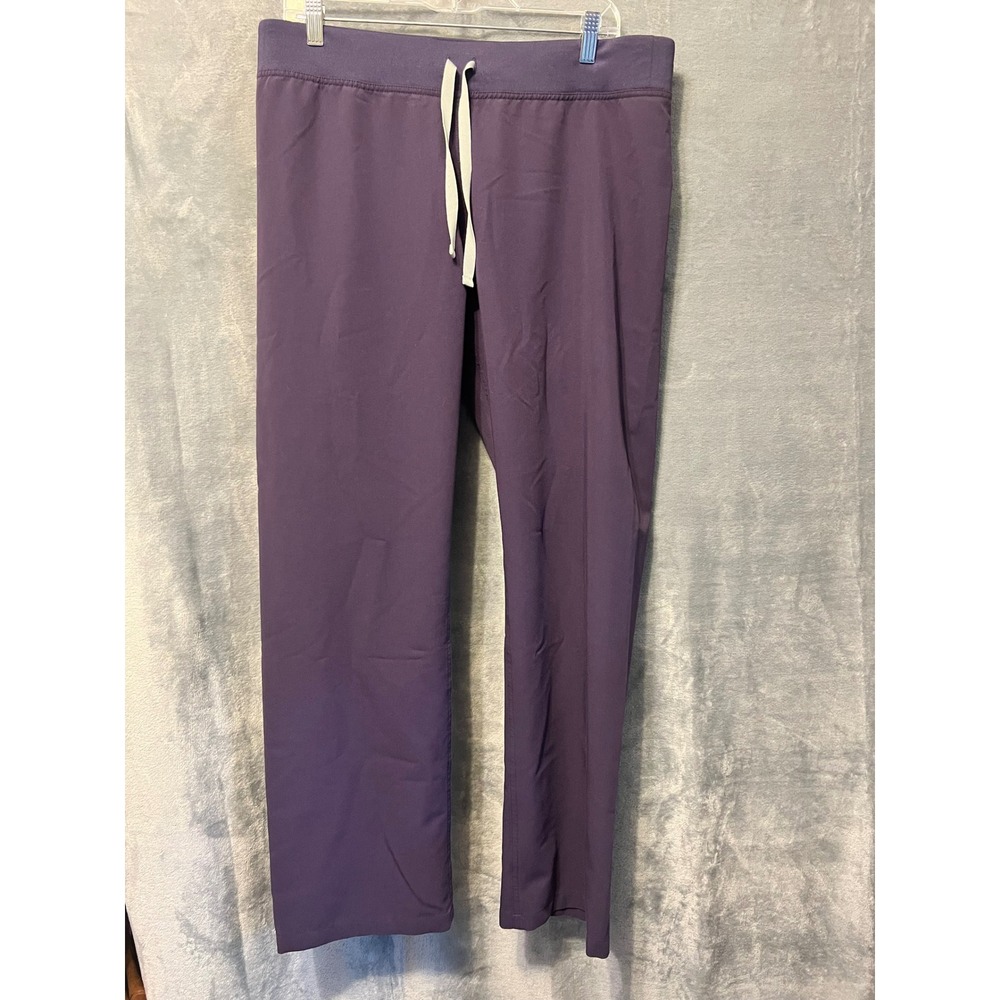 FIGS Technical Collection Purple Straight Leg Drawstring Scrub Pants Womens L